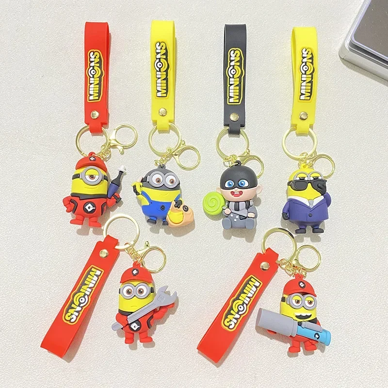 New PVC Agent Despicable Me Yellow Pendant Bob Doll Keychain Doll Bag Pendant Women's Bag Pendant Children's Gift Christmas Gift