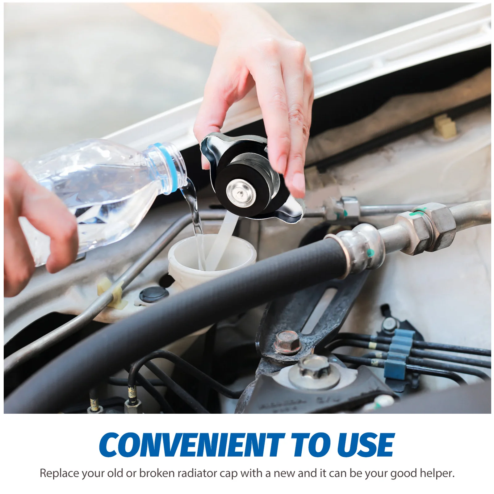 

Solid Material Radiator Cap Vehicle Accessory Coolant Reservoir Tank Cover Replacement Easy Installation High Durability
