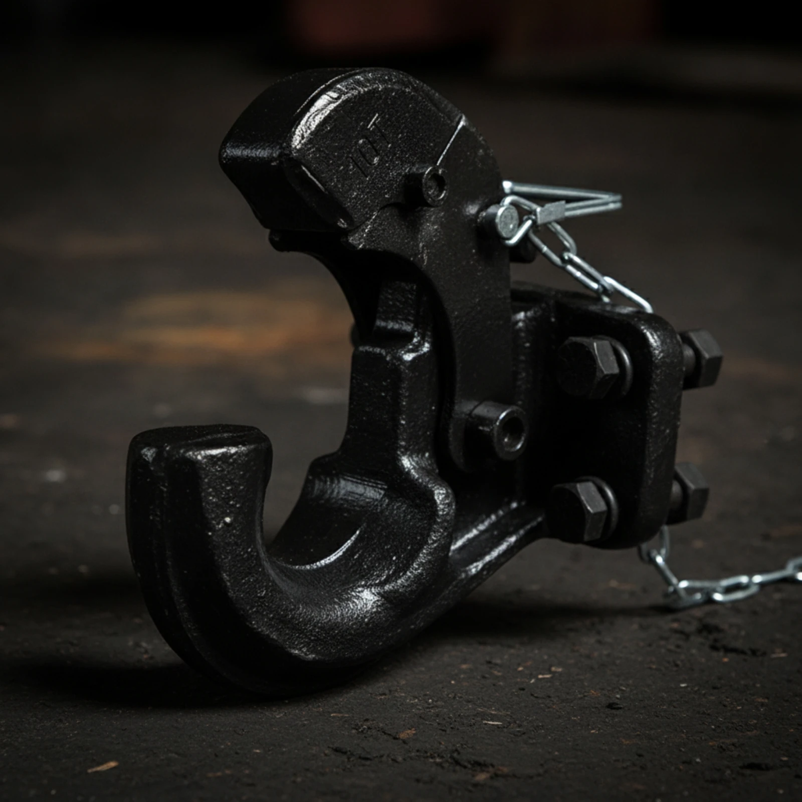 Trailer Tow Hook with Retaining Chain High Strength Forged Tow Hook Hitch Secure Hardware Reliable for Truck Owners