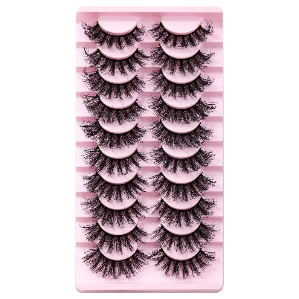 10 par DD Curl Lashes sztuczne rzęsy rosyjska objętość sztuczne rzęsy wielokrotnego użytku Super objętościowe przedłużanie 3D włosy z norek narzędzie do makijażu