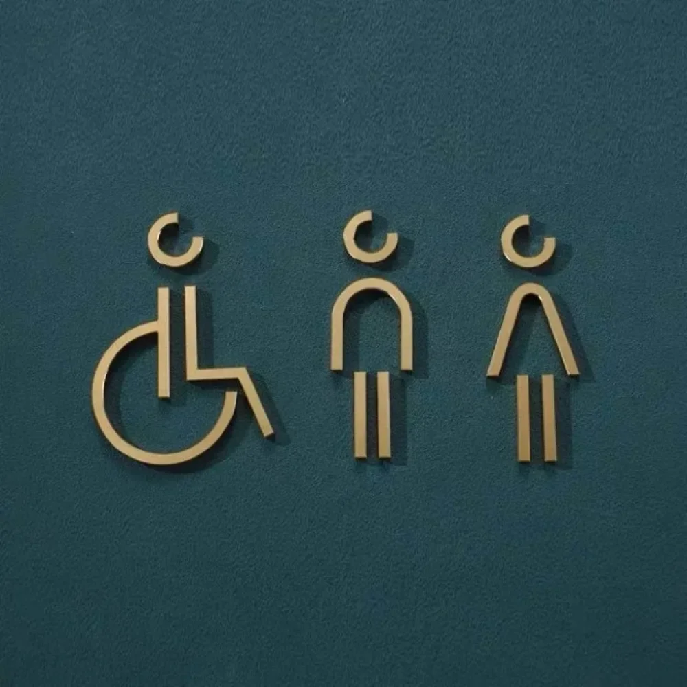 OpulentCraft Luxury Acrylic Washroom Wall Sculpture | High-Clarity, Effortless Clean Signage | Door Logo & Decorative Plaque