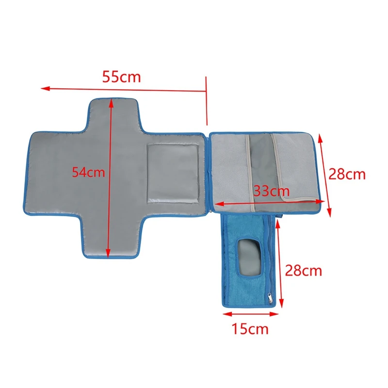Almofada de fraldas impermeável para bebê, almofada de troca, saco de lenços umedecidos, conveniente, antiurina, multifuncional