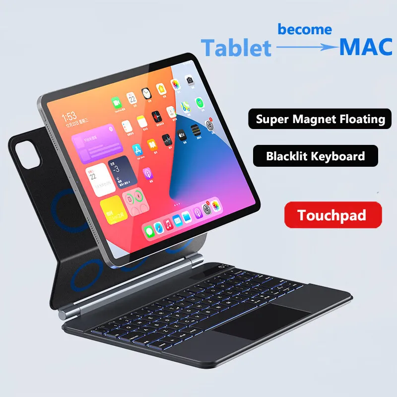 

Backlight Keyboard for Xiaomi Pad 6S Pro 12.4 Inch 6 11inch 2023 for Xiaomi Pad 5 Pro 11 Floating Design TrackPad Keyboard Case