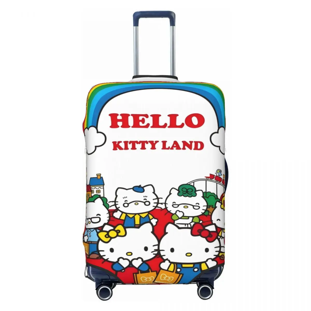 

Custom Hello Kitty Land Luggage Cover Funny Anime Cat Suitcase Protector Covers Suit For 18-32 inch
