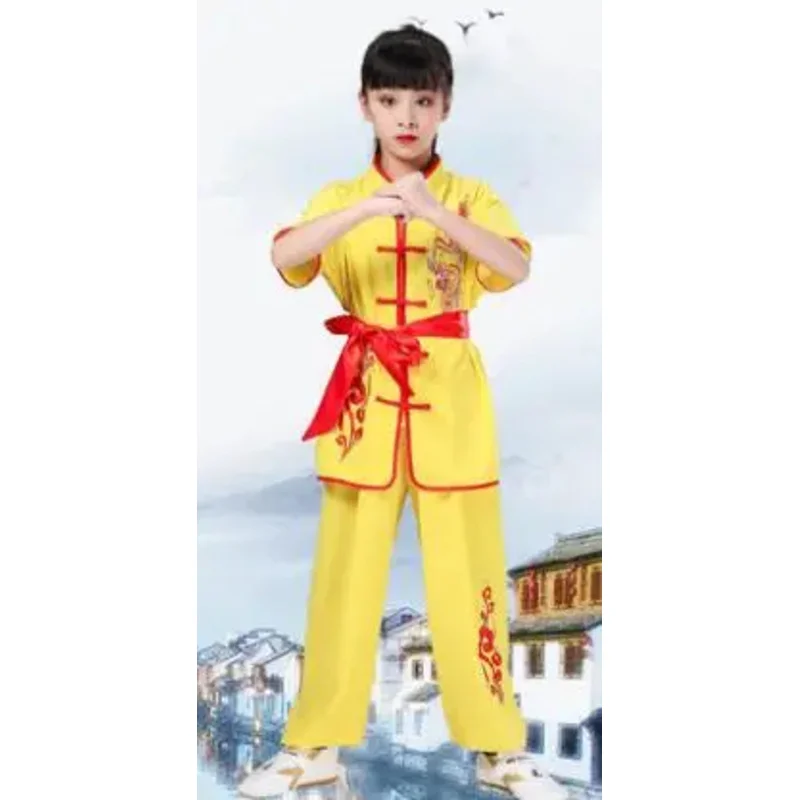 Nieuwe Shaolin Martial Arts Podium Performance Meisje Jongen Kungfu Kostuum Traditionele Chinese Wushu Kleding Kids Tai Chi Uniform