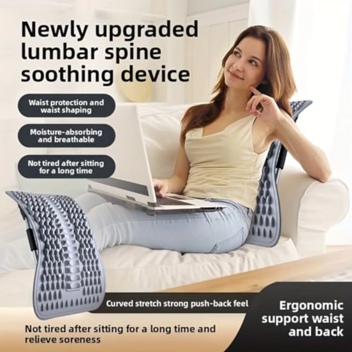 Upgraded Lumbar Support Stretcher Device, Back Massager Spine Corrector, 2026 New Pain Relief Relaxer for Men & Women
