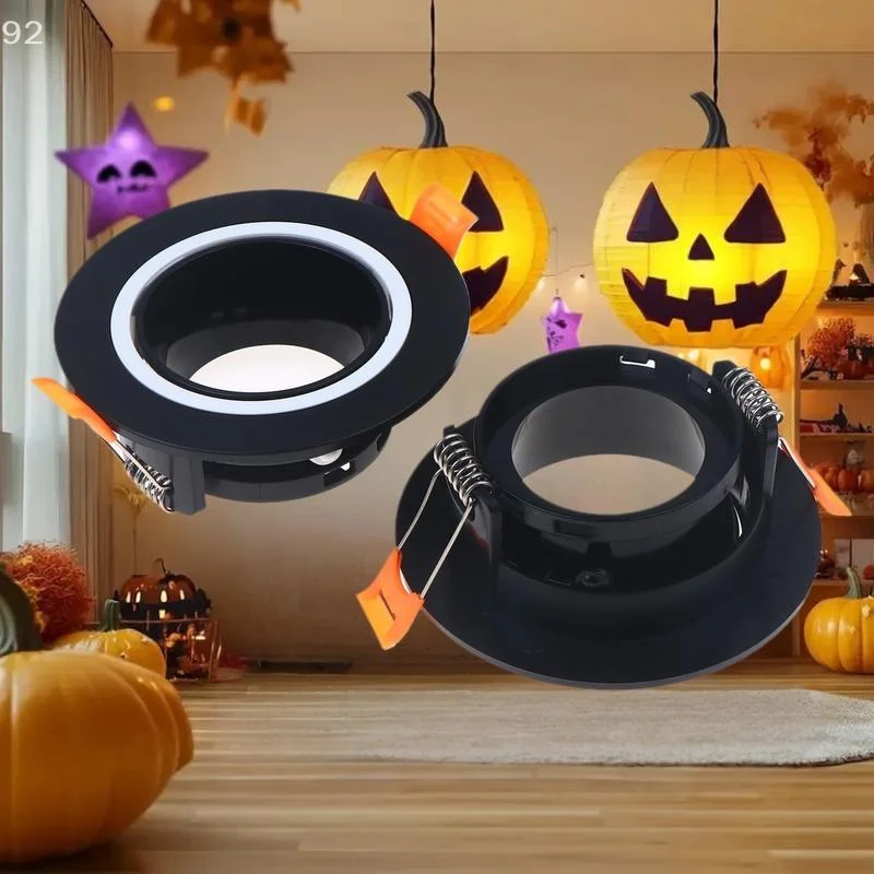 1Pcs GU10 Lamp Holder Round Light Kit, Ceiling Adjustable Spotlight in Black White