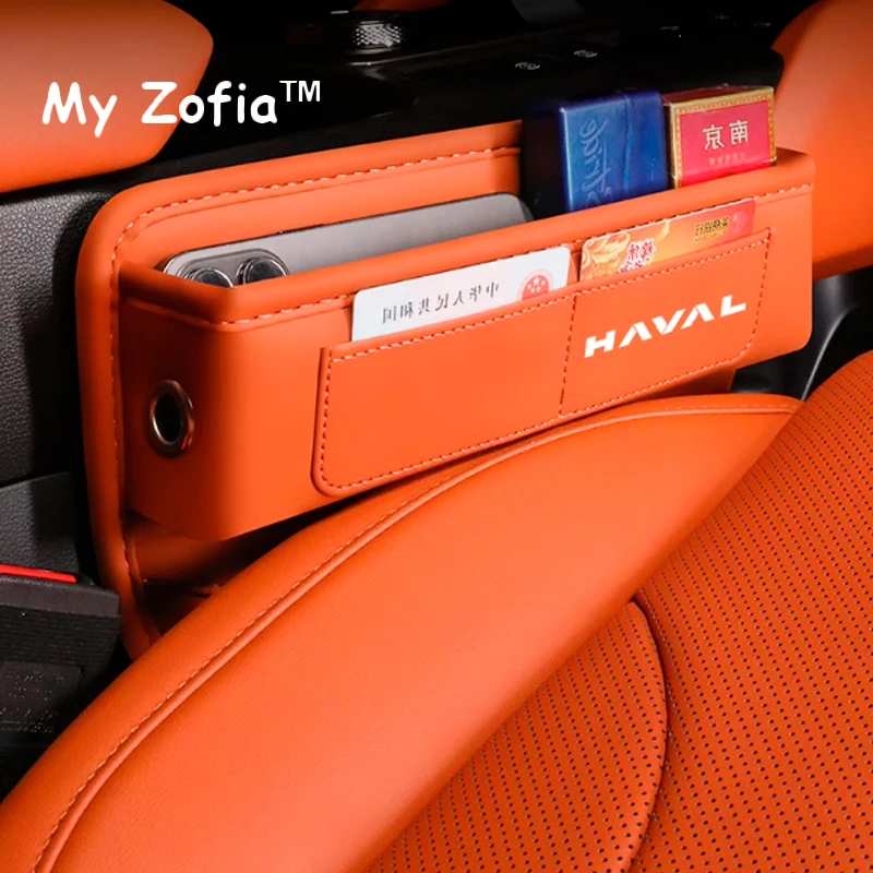 For New Haval H9 2024 2025 2nd II Car Seat Gap Crevice Storage Box Cup Phone Key Pocket Bag Leather Auto Interior Accessories
