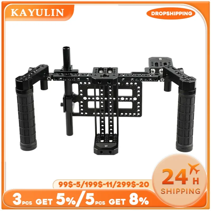 Kayulin Director\'s Monitor Cage Kit for 5 7inch LCD Monitor With Mounting Adjustable Plate Camera Cage