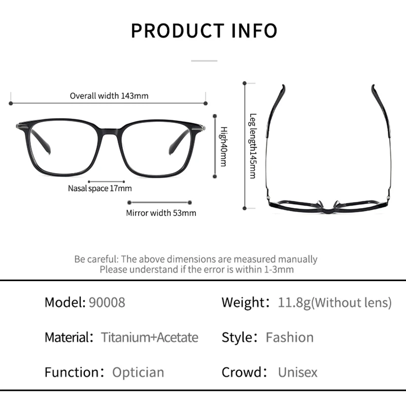 SZTZX Fashion Men Women Multi functional Glasses Pure Titanium Acetate Handmade Glasses Anti Blue Light Progressive Eyeglasses - Image 5