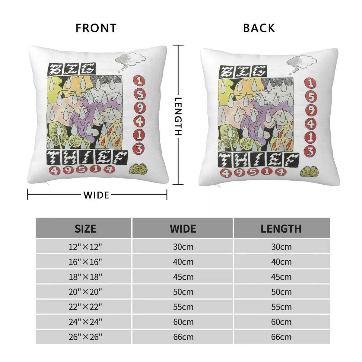 Big Thief Numbers Square Pillowcase Polyester Linen Velvet Creative Zip Decorative Throw Pillow Case Sofa Cushion Cover