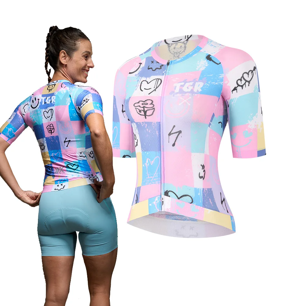 AliExpress X-TIGER Women's Cycling Jersey Summer Riding Short Sleeve Graffiti Style Moisture Wicking Anti-Pilling Bike Jersey Women 2026