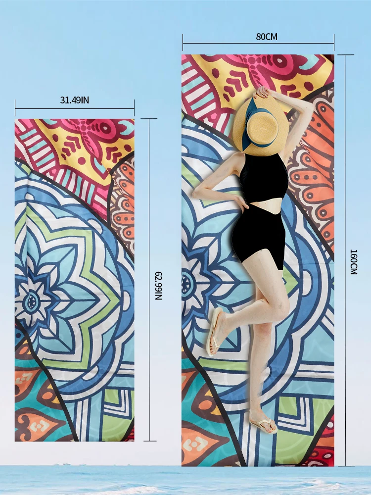 Big Microfiber Beach Towels Quick Dry Towel Sand Cloud Beach Towels Aldults Pool Towel for Travel Swim Pool Yoga（S16）