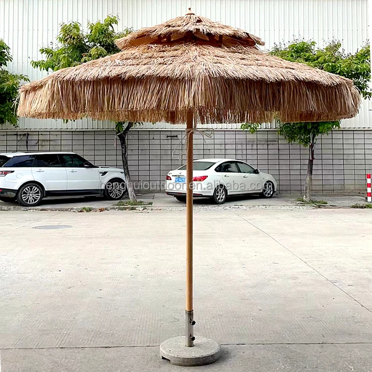 Outdoor Patio Straw Umbrella Beach Thatch Tiki Hawaii Sun Shade Parasol for Swimming Pool