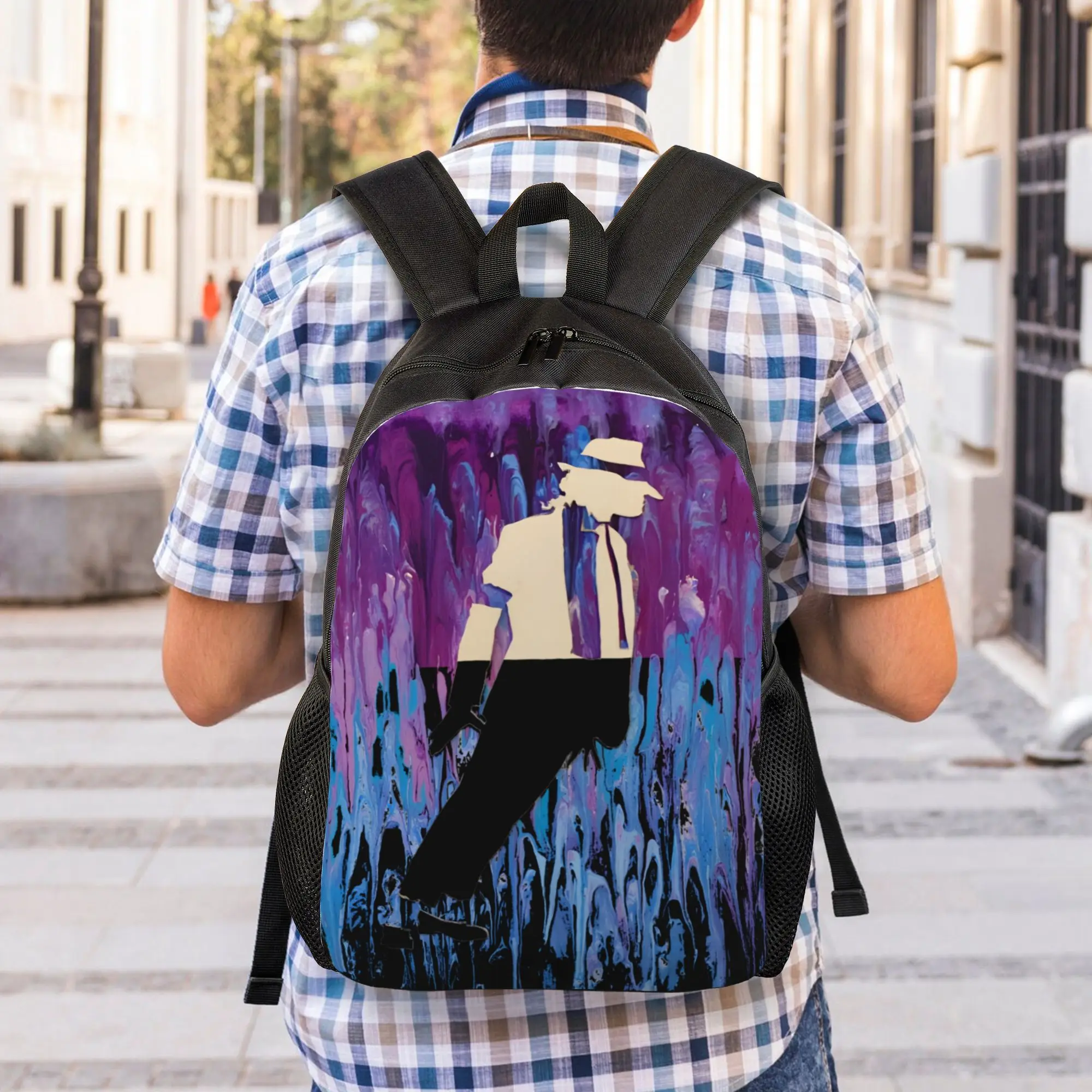 Back to school season MJ King of Pop5 Knapsack  Male Lady Light Backpack