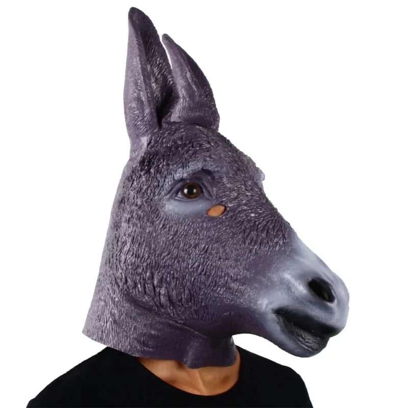 ♥   2025 novo shrek burro halloween novidade traje de luxo festa cosplay látex máscara cabeça animal adulto ★ ☆ ly99