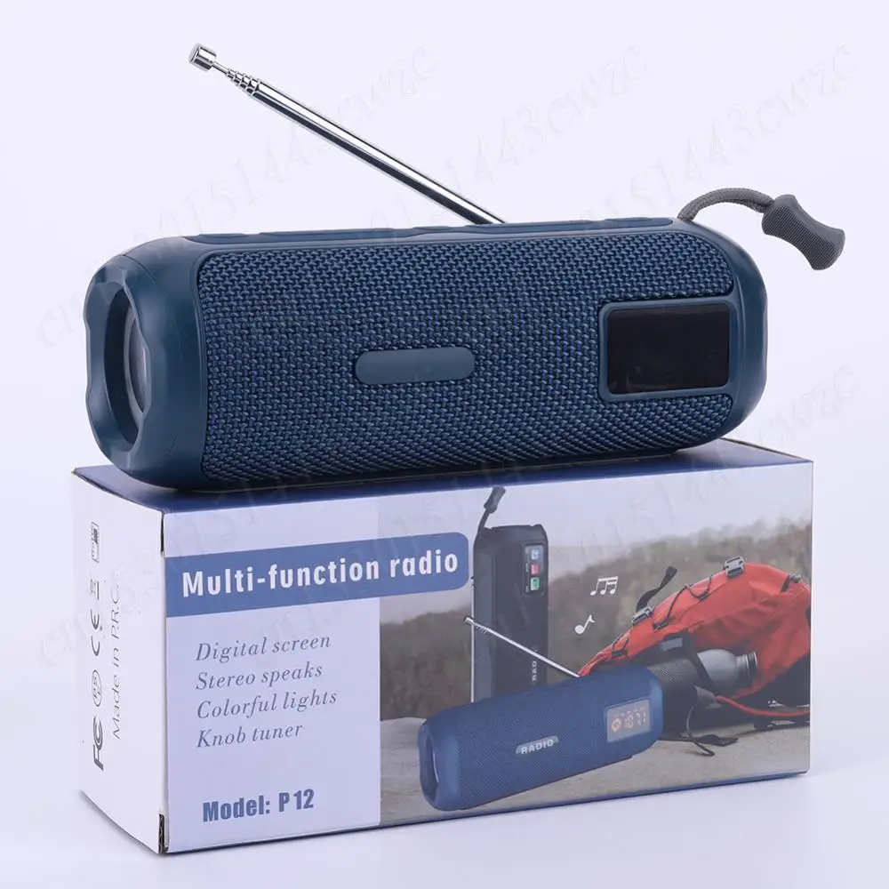 

Portable Bluetooth Speaker with Card Insert AM FM Outdoor Radio Large Tuning Knob 4500mAh Rechargeable Speakers for Home/Travel
