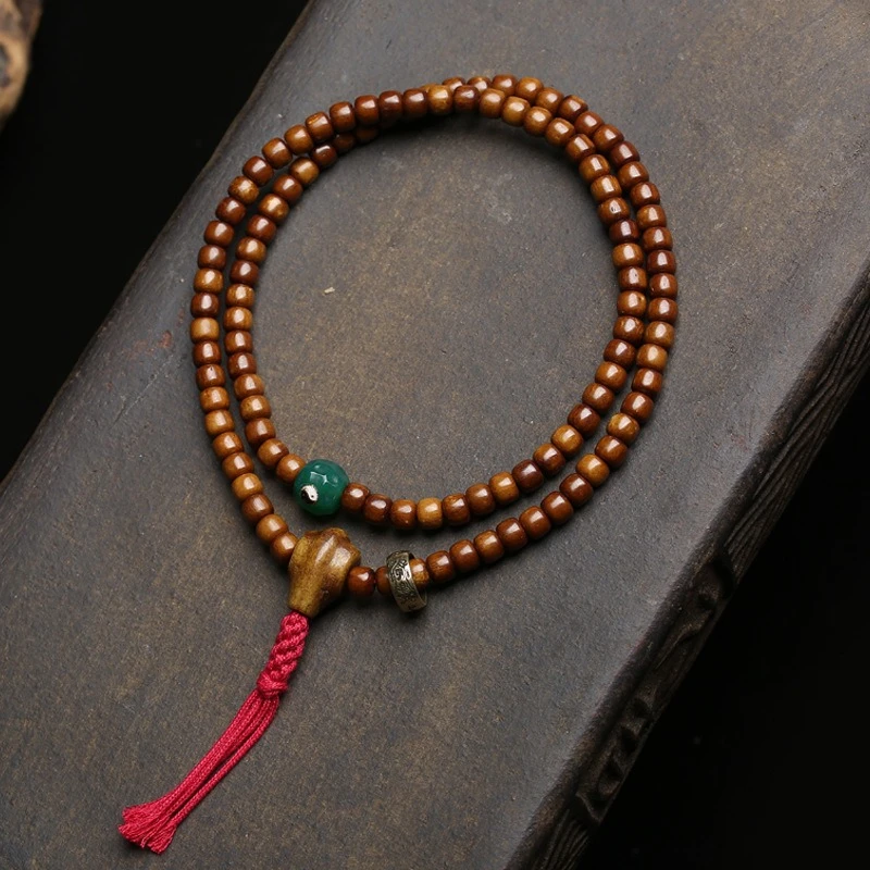 108 natural coconut stem bucket beads, Buddhist beads, prayer beads, Tibetan style cultural toys, sweaters,chain feeders, agate