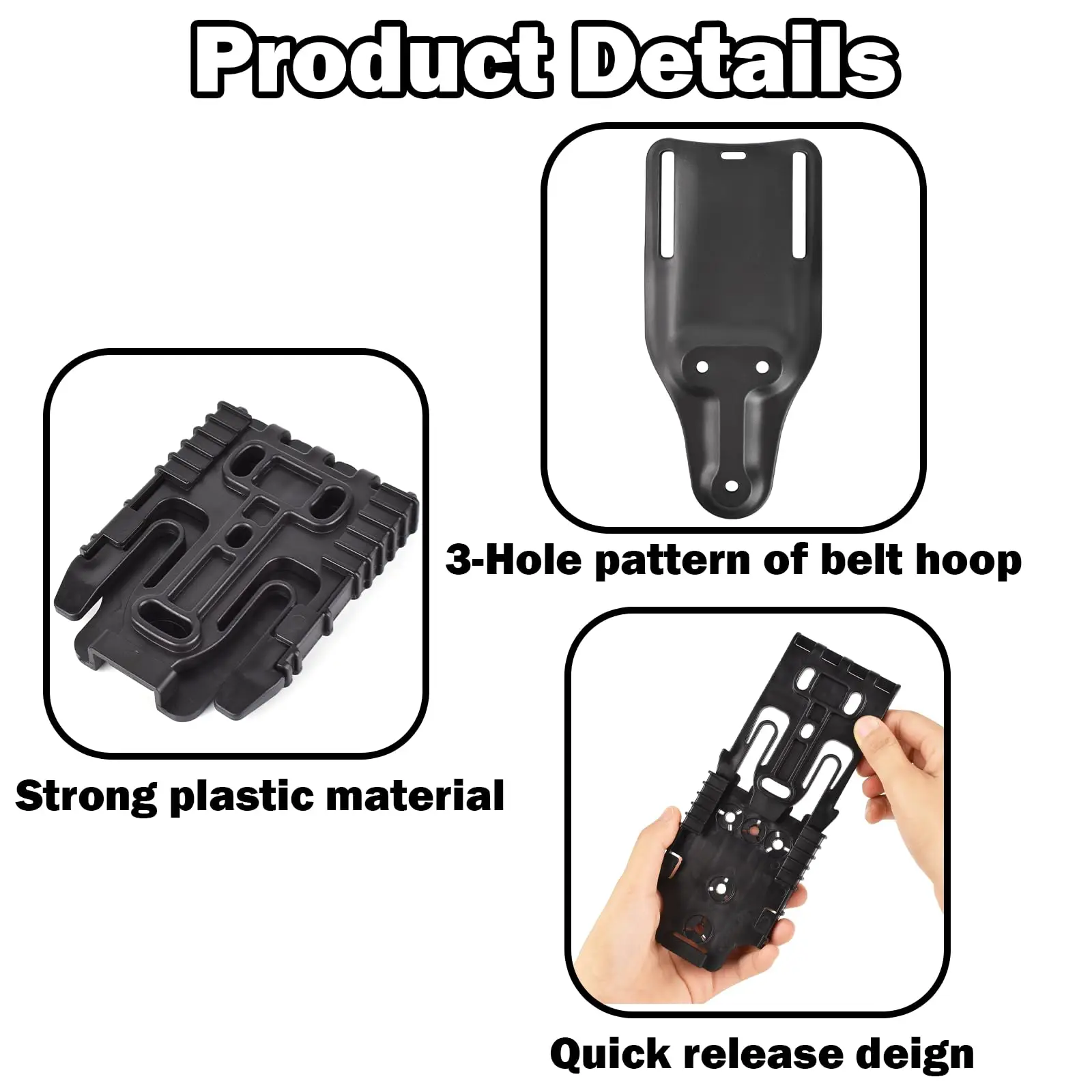 Kit de sistema de travamento rápido QLS Coldre rápido e cinto universal com garfo de travamento e placa receptora