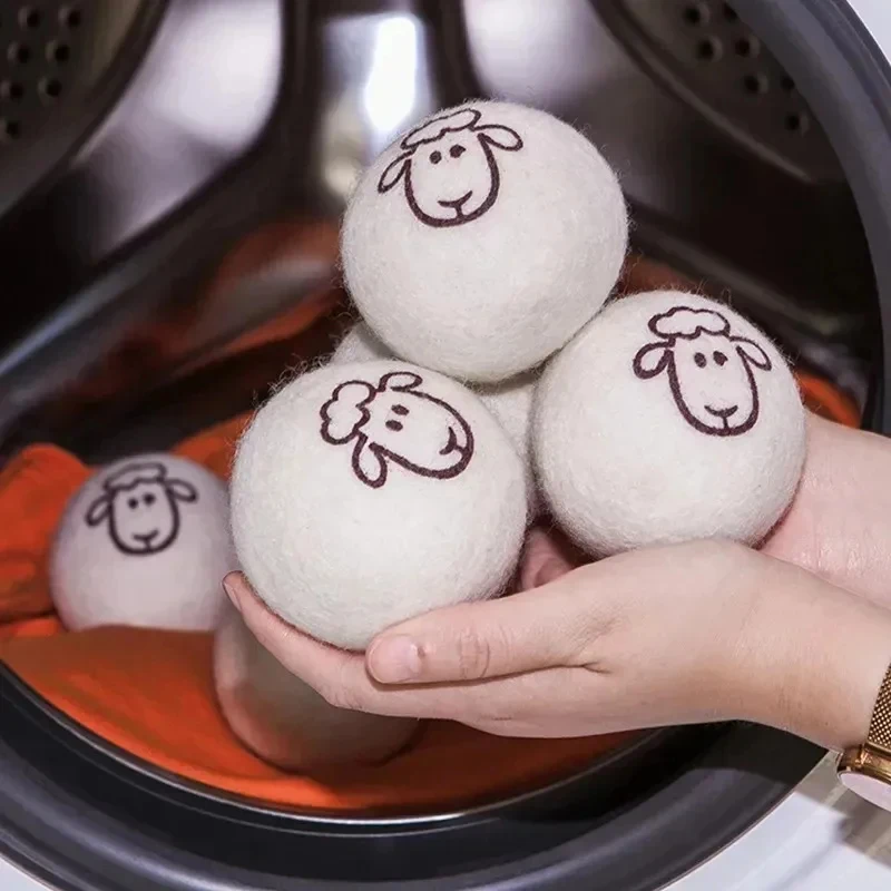 1-6pcs Dryer Balls Fabric Virgin Reusable Softener Laundry 2/4/5cm Dry Kit Ball Practical Home Washing Balls Wool Dryer Balls