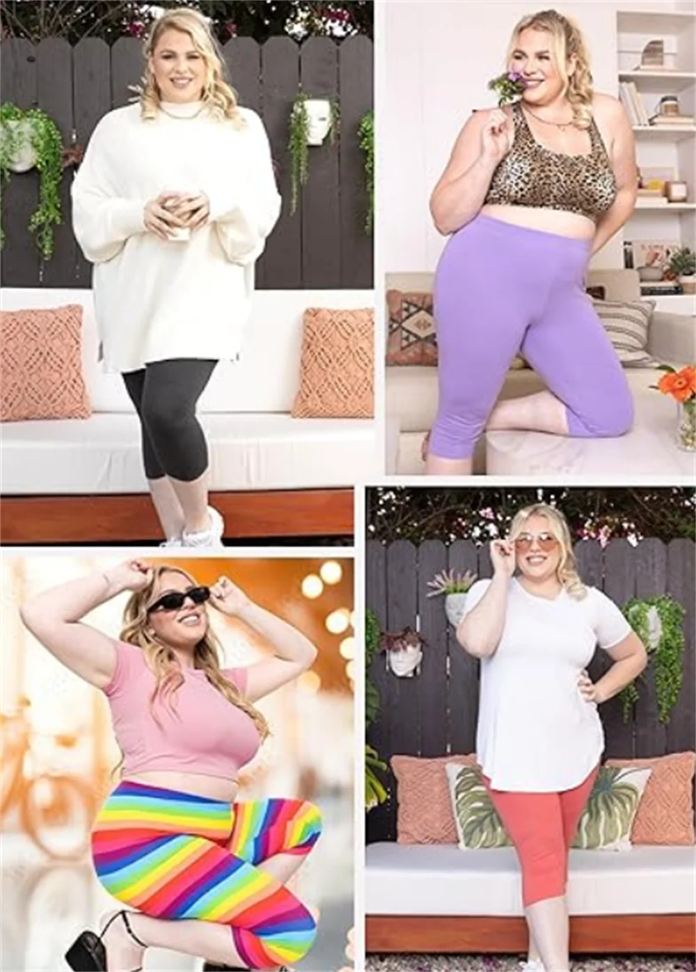 النساء Capris حجم كبير منحني اقتصاص طماق الترا تمتد أبيض أزرق أسود بسط العمل خارج اقتصاص يغطي الرجل 2X 3X 100 كجم 130 كجم