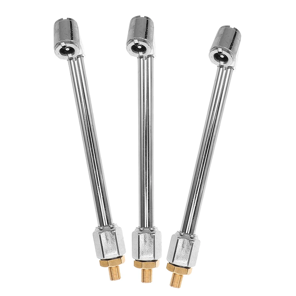 

3pcs Tire Inflation Nozzle Air Hose Connectors Extended Chuck Silver Female Adapter for Car Bicycle Motorcycle Tire Chuck