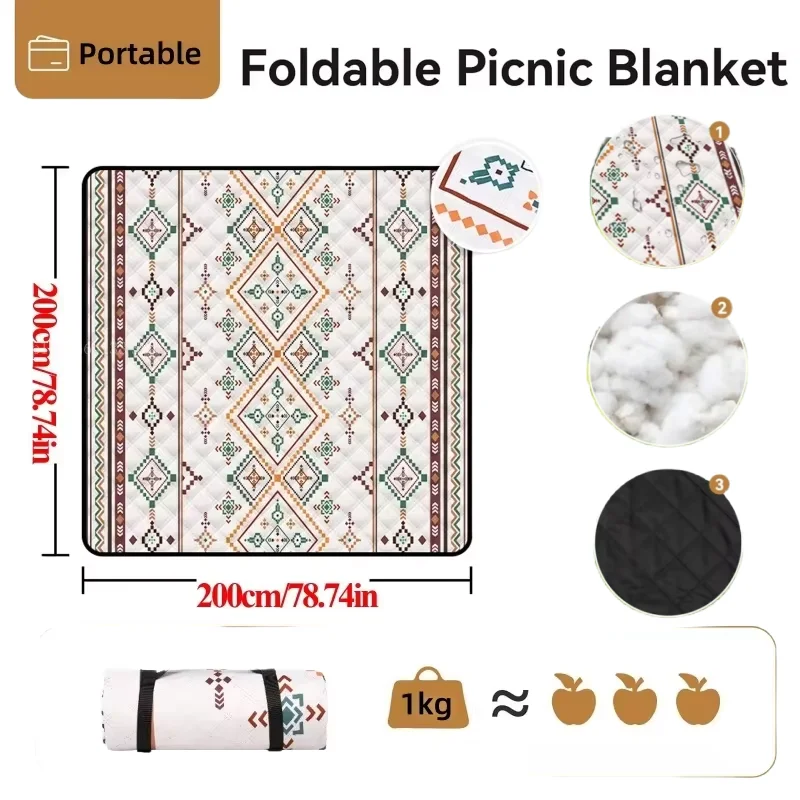 

Коврик для пикника на открытом воздухе — это защита ручного багажа и влагостойкое походное одеяло, подходящее для путешествий, пляжа и поездок.