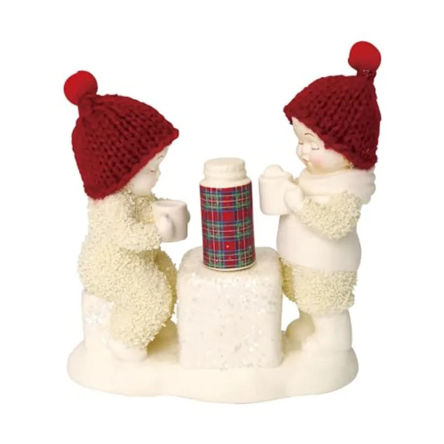 

Snowbabies Christmas Memories Cold Days Warm Cocoa Porcelain Figurine, 4 Inch