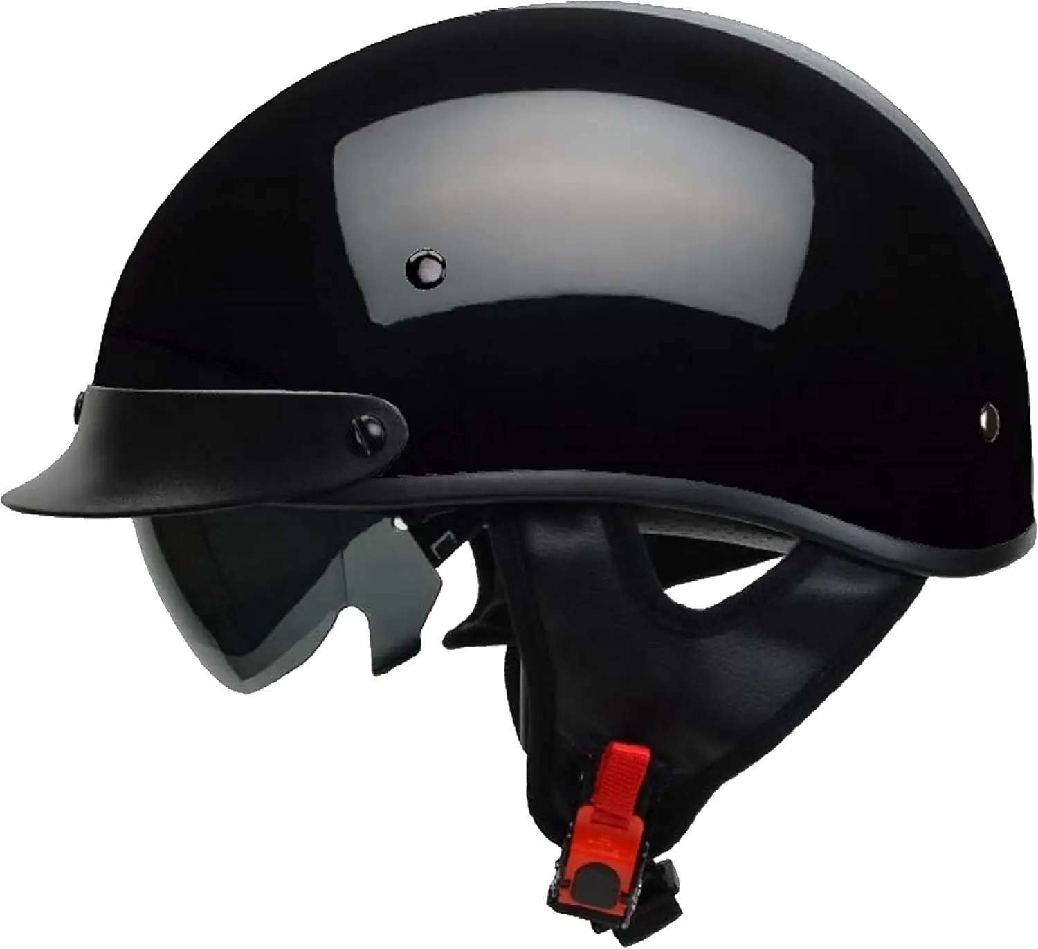 

Motorcycle Warrior II Half Helmet with Special Size Adjuster Sun Visor Quick Release Buckle DOT Approved Suits Men Women