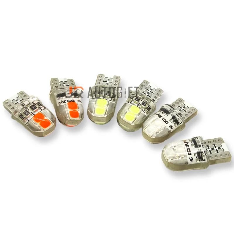 

100PCS mini T10 194 168 W5w Led Bulb White Silicon Interior bulb Car License Plate Number Plate Light 3030 4smd Led T10 12V 24V