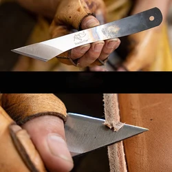 TeatherFan Leather Material Cutting Knife DIY Handmade LeatherCraft Shoes Special Shoveling Tools Ultra Sharp Steel Blade Cutter