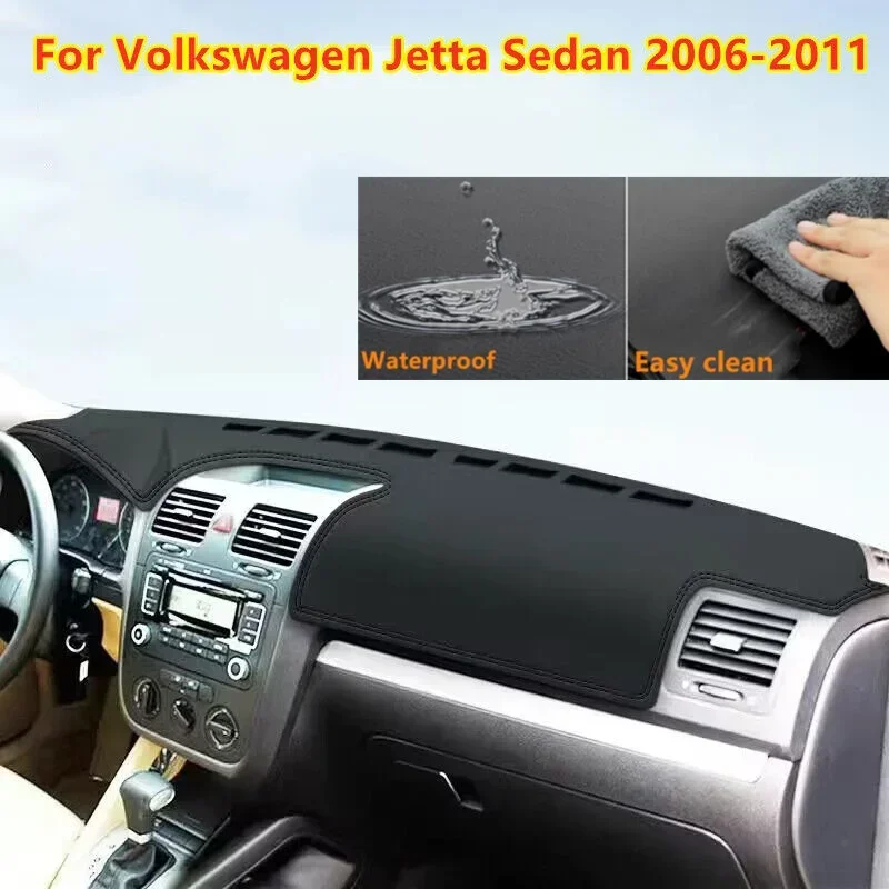 PU Leather LHD Dashboard Cover Dash Pretector Anti-Slip Mat Trim Dashmat Carpet For Volkswagen Jetta Sedan 2006-2011