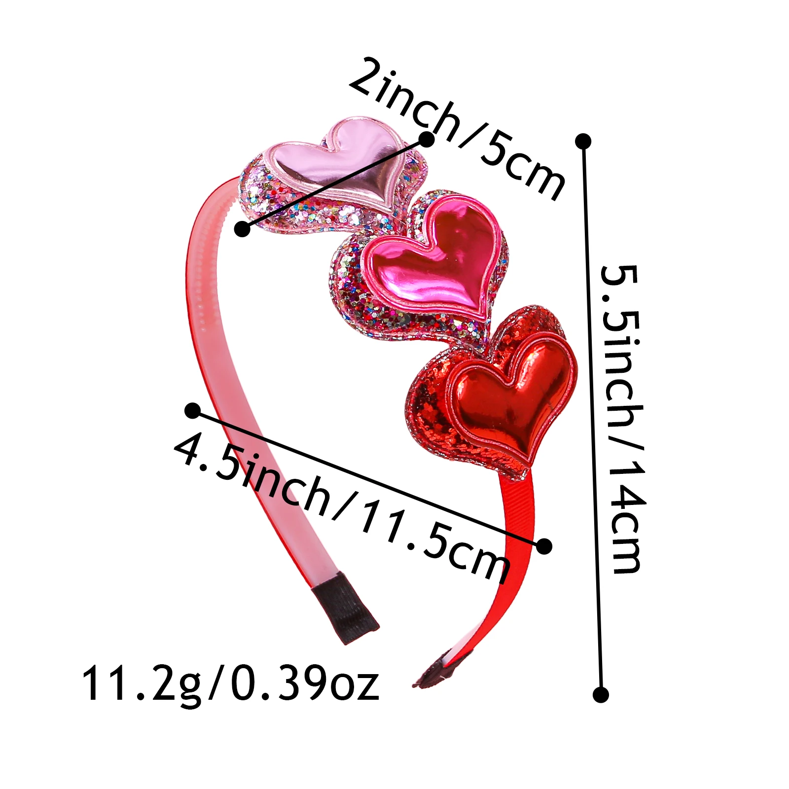 2/4pcs Leather Heart Glitter Sequin Heart Decor Headbands For Kids Girls Valentine’s Day Date Party Gift Decor Hair Accessories