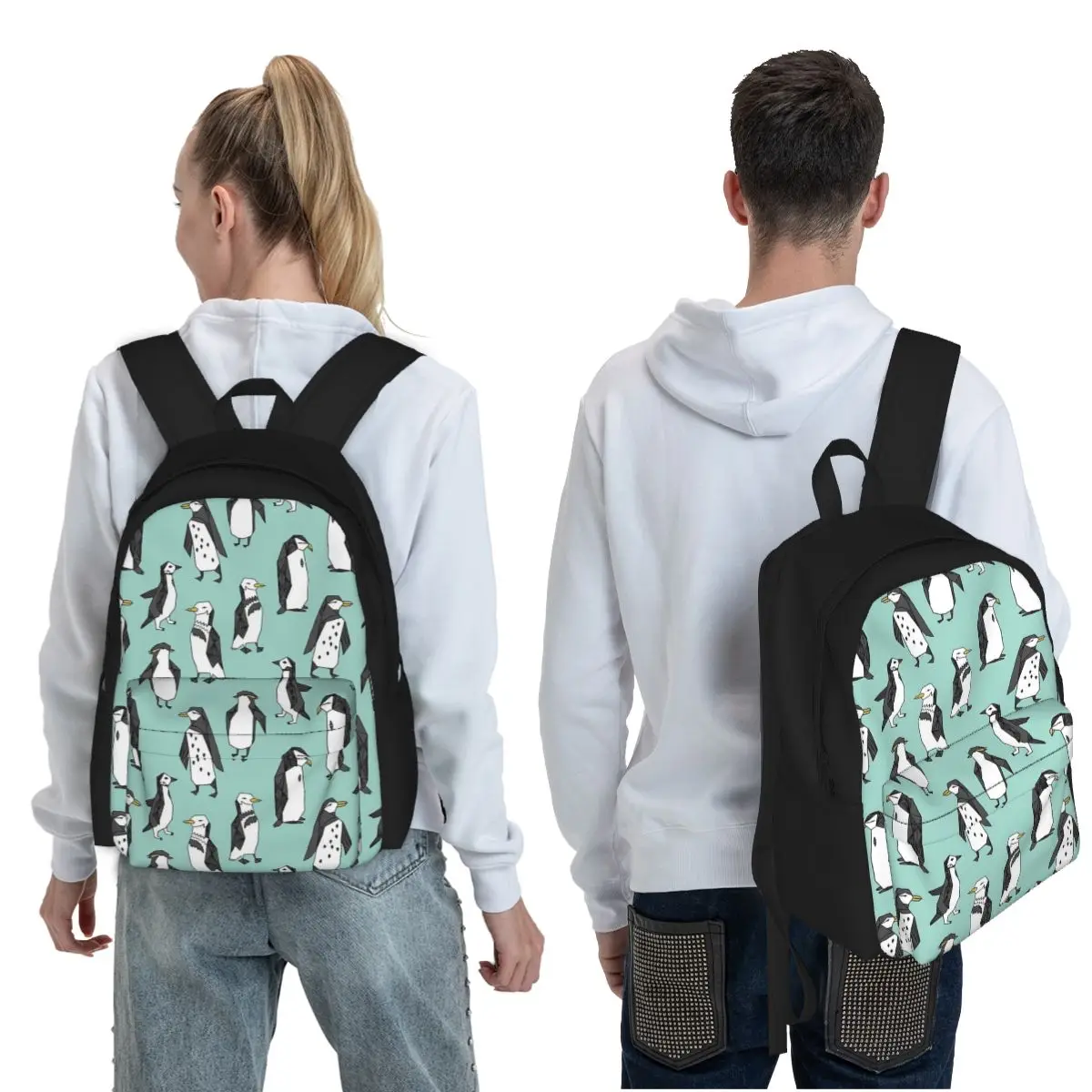 Penguin - Mint By Andrea Lauren Student Backpack School Bag Hiking Travel Daypack for Men Women Fashion Bookbag Shoulder Bags