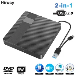 External DVD -/+RW Optical Drive USB3.0 Type-C CD Player Burner Writer Reader Suitable For Laptop PC Windows 10 11 Mac