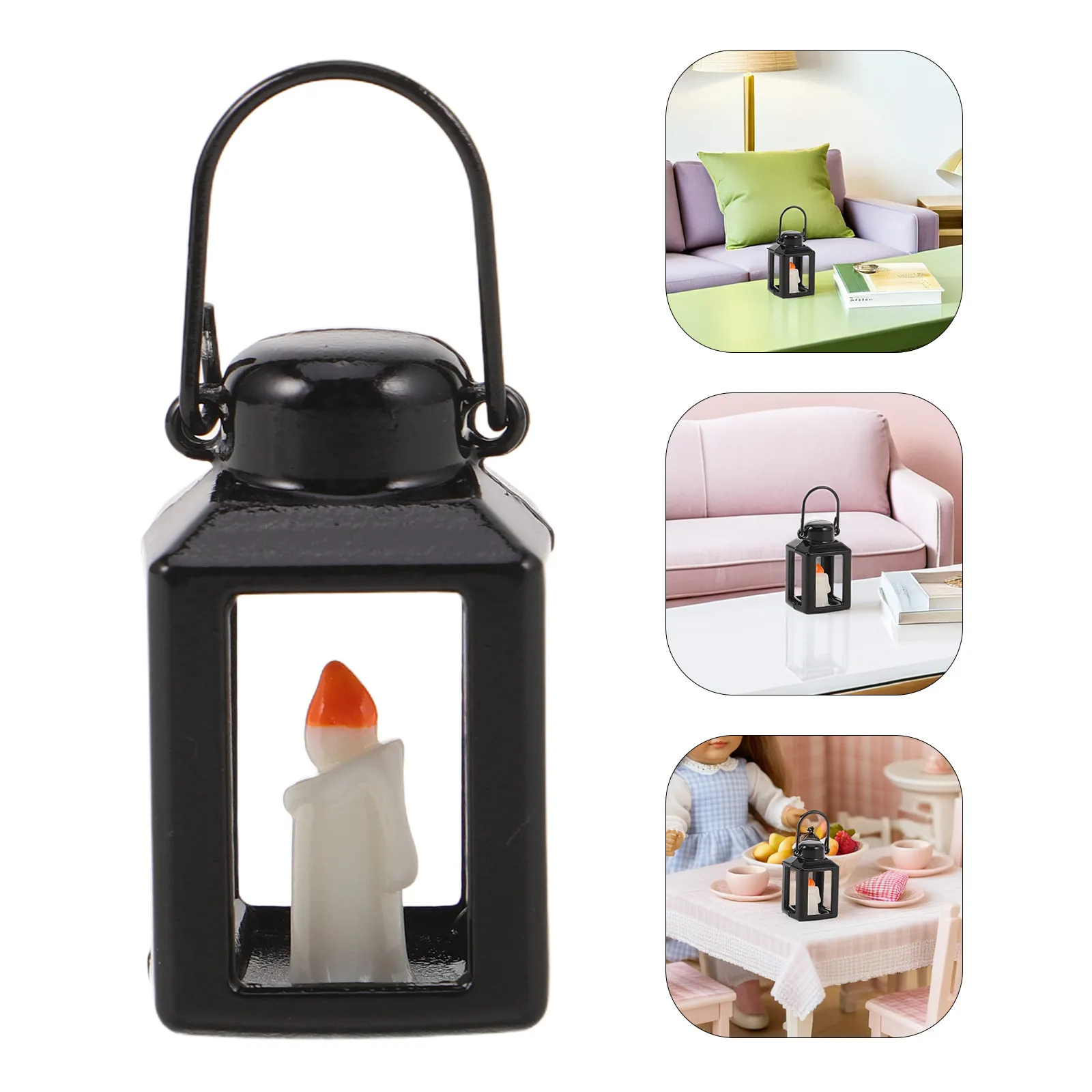 

1:12 Scale Miniature Iron Lamp Retro Dollhouse Lighting for Micro Landscape Patio Garden Ornament Girls Room Decor Christmas