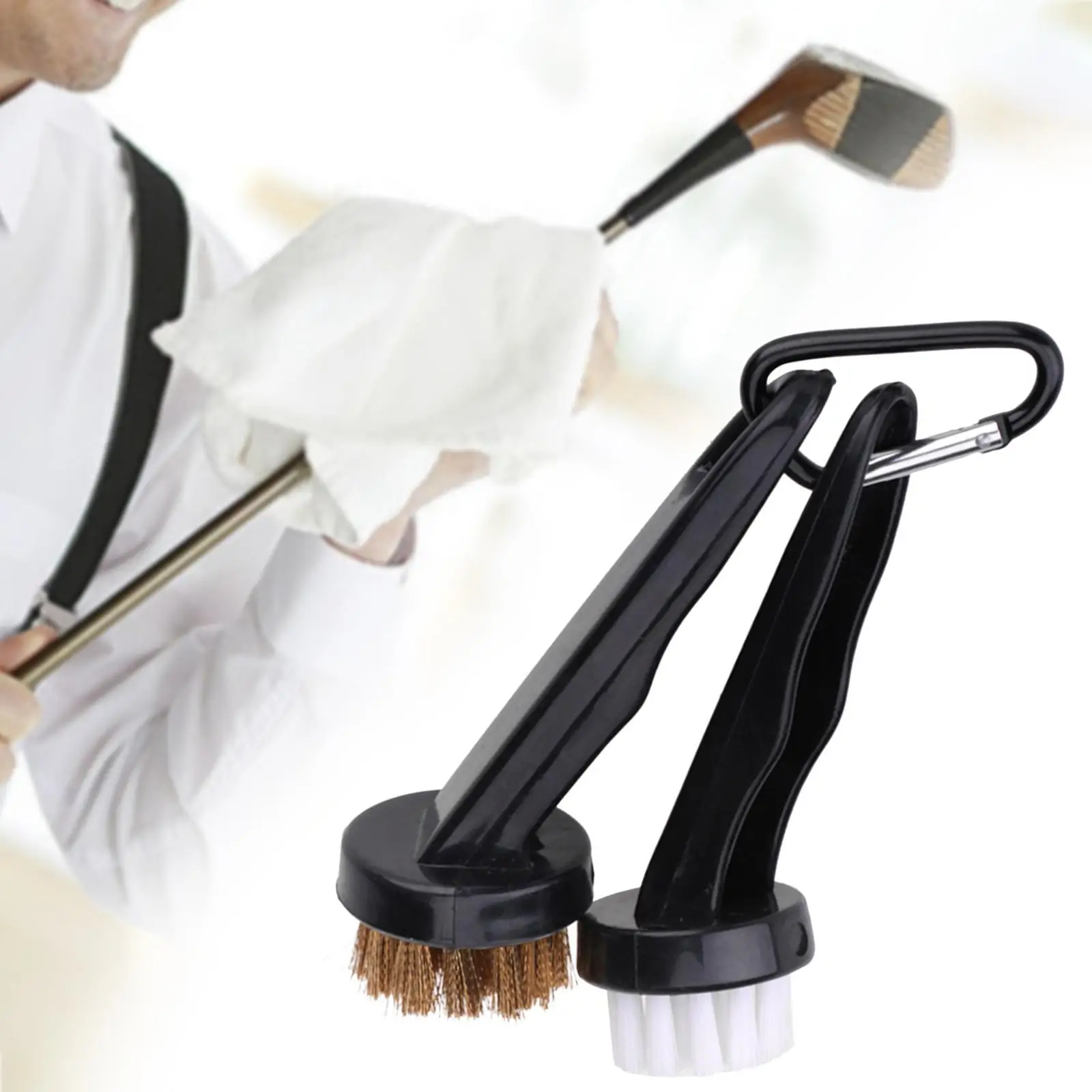 Golf Club Cleaner Brush Portable Easy Cleaning with Carabiner Golf Club Groove Cleaner Equipment for Golf Club Maintenance