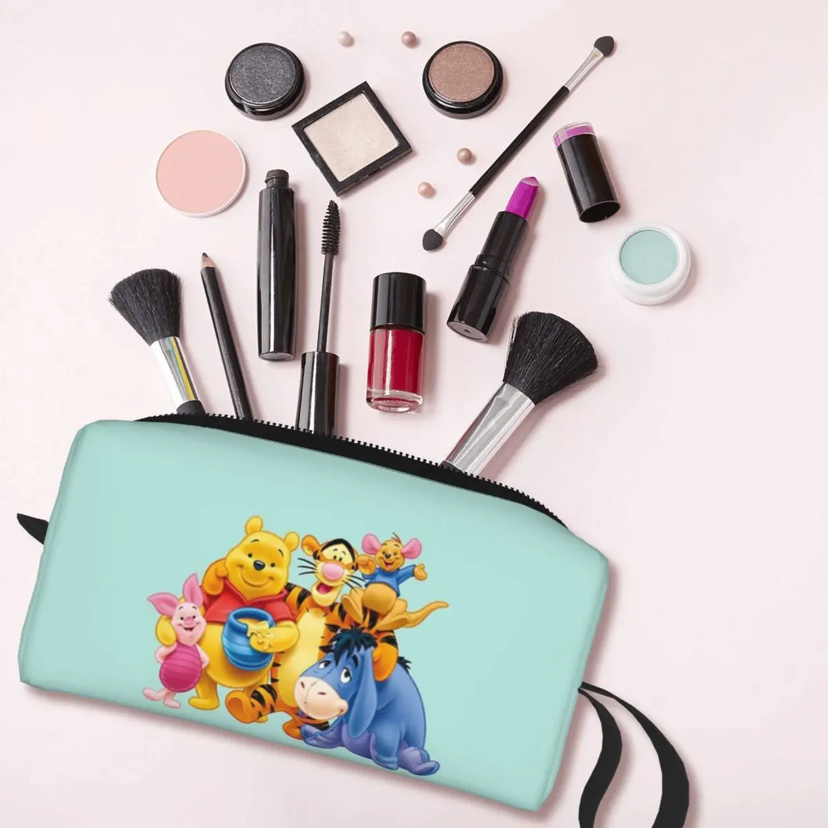 Custom Cartoon Winnie The Pooh Cosmetic Bag Women Fashion Large Capacity Makeup Case Beauty Storage borse da toilette