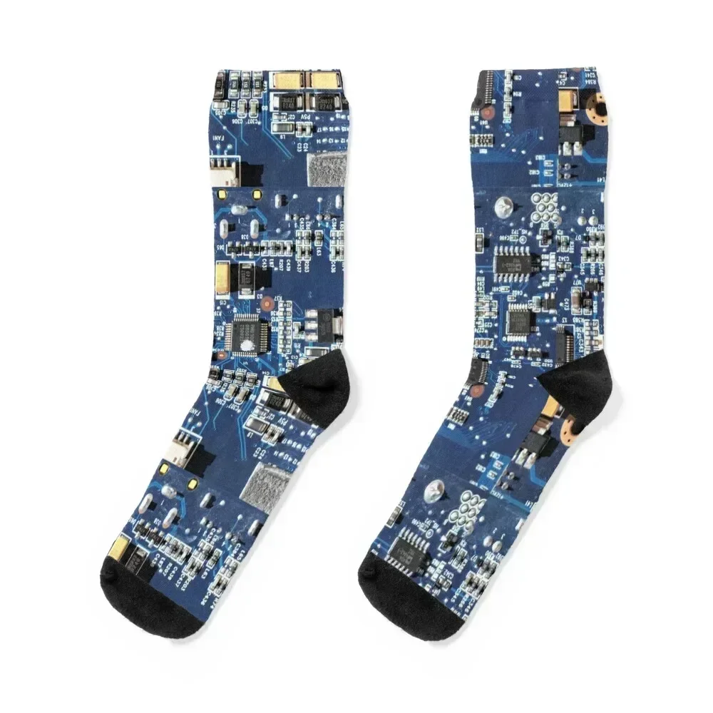 Blue Circuit Socks fashionable anime custom Woman Socks Men's