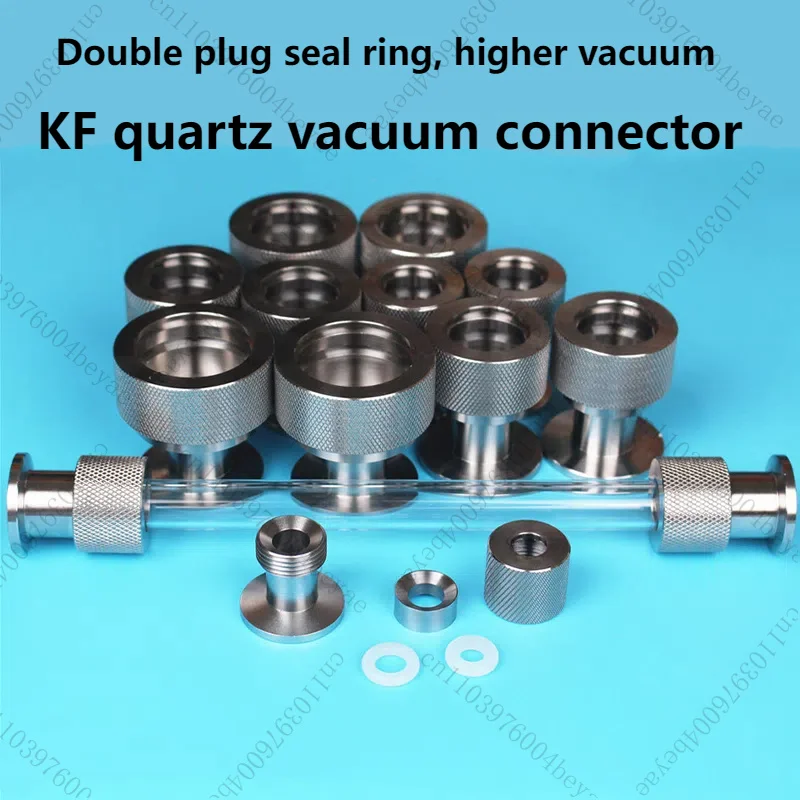 junta-de-vacio-de-acero-inoxidable-kf16-25-con-tubo-de-cuarzo