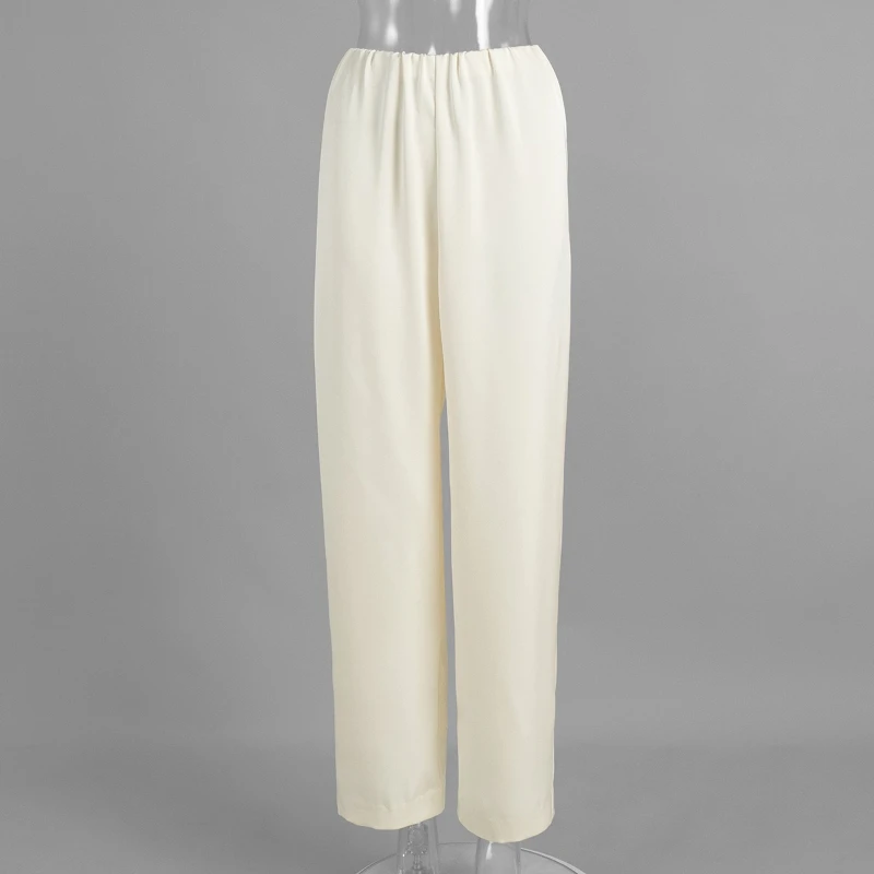 Tsiisd Casual Satin Women's Pants Commuting Solid High Waist Fashion Elegant Straight-Leg Pants Trousers New Women's Pants 2026