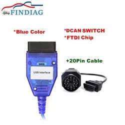 HOT! NEWEST!  20Pin+INPA For BMW K+ DCAN K Switch OBD2 Diagnostic Cable INPA USB Interface INPA  OBD2 Diagnostic Scanner