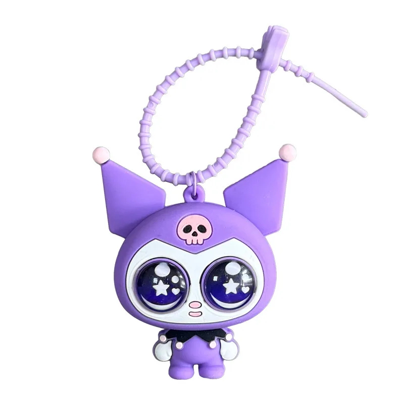 New Kuromi Squeeze Decompression Toy Keychain Cartoon Character Pendant Bag Charm For Backpack Car Decoration Holiday Gift view 6