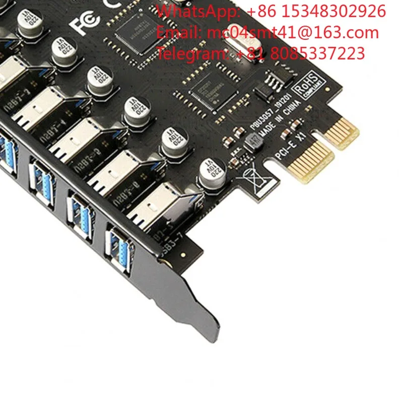 10 pcs 7‑Port PCIE To USB3.2 High‑Speed Expansion Card, Desktop USB HUB Adapter With NEC Chip For Computer Peripheral Interface