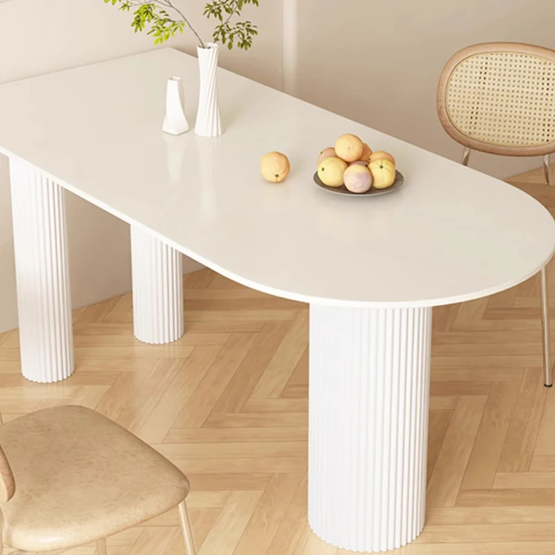 Design Luxury Dining Table Italy Minimalist Oval Kitchen Dining Table White Modern Muebles De Cocina Dining Room Furniture