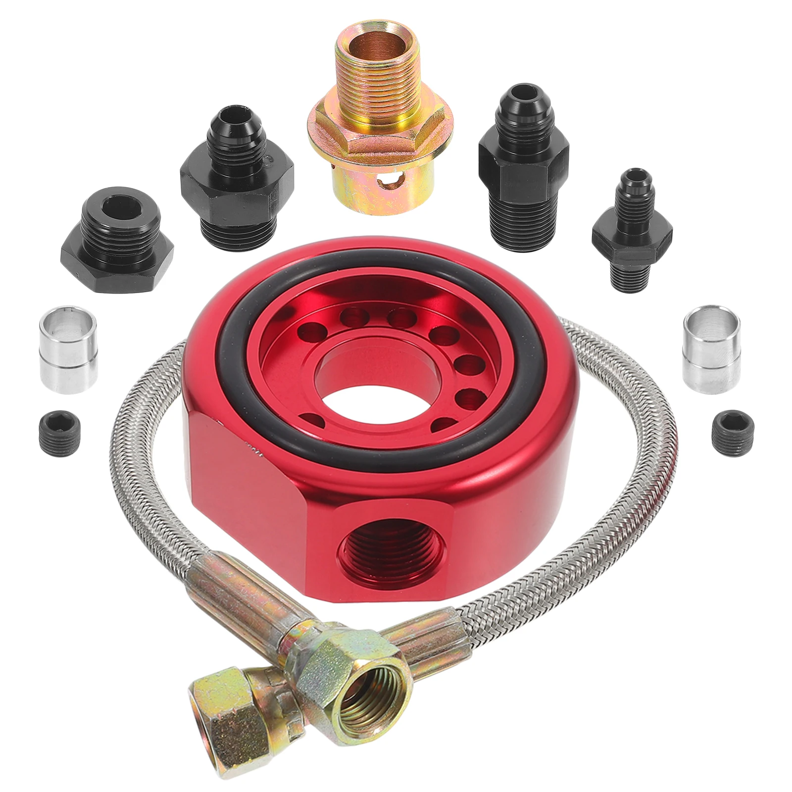 

Oil Temperature Gauge Accessories Cooler Sandwich Plate Kit Car Engine