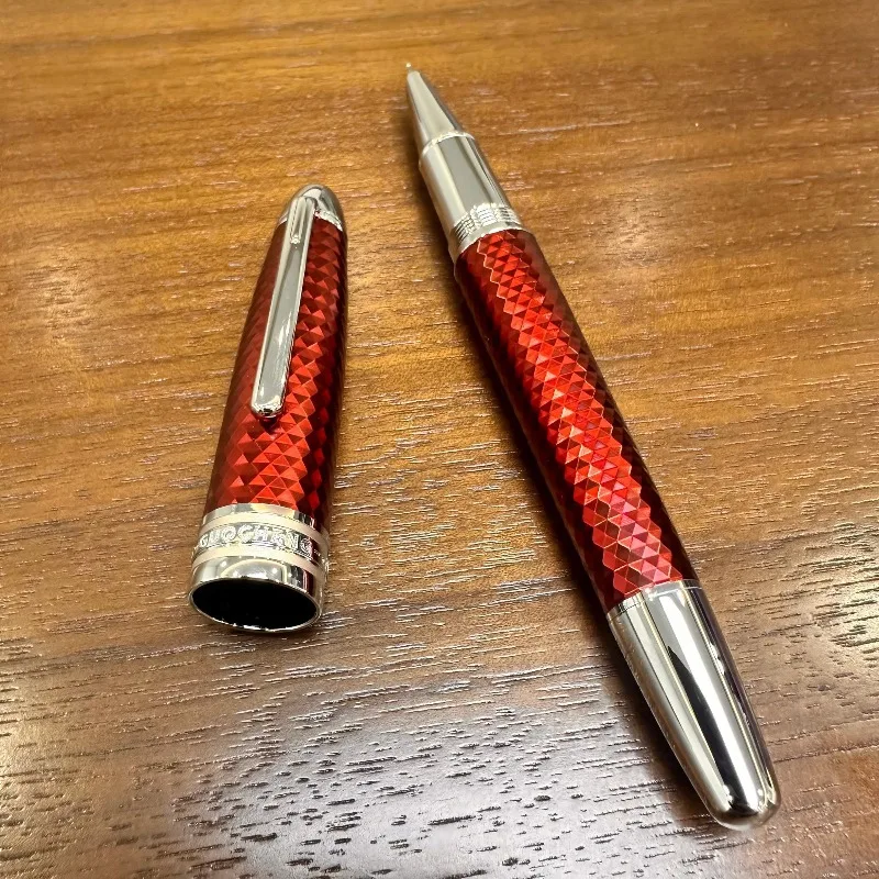 

Ручка GUOCHEN 146 из нержавеющей стали с узором под молоток, красная, с капюшоном, стержень F0.5, изогнутый 0.7 мм, для каллиграфии и письма, деловой подарок