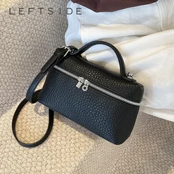 LEFTSIDE Fashion Small PU Leather Short Handle Shoulder Crossbody Bag for Women 2024 Winter New Tend Simple Handbags and Purses