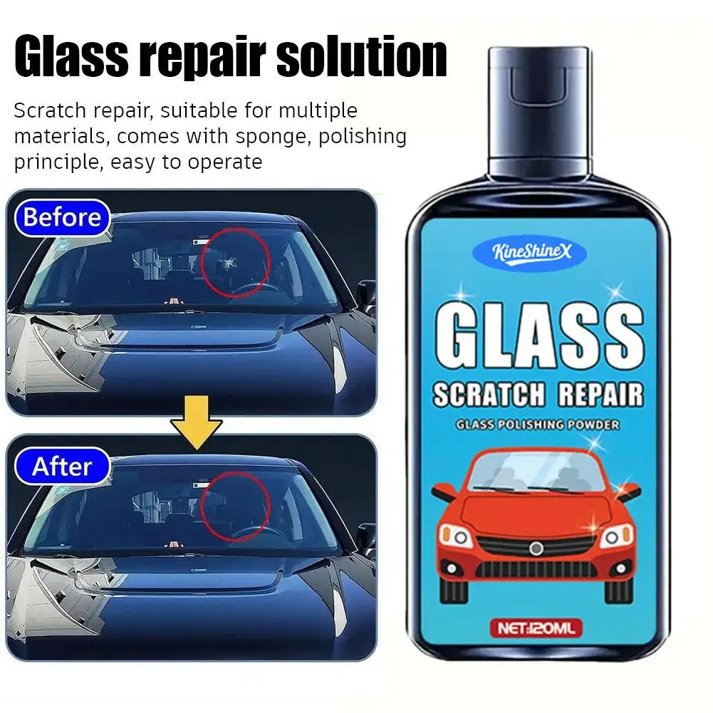 120ML Window Scratch Repair set Window Scratch Remover With Sponge Auto Glass Polishing Liquid For Detailing Automotive Garage