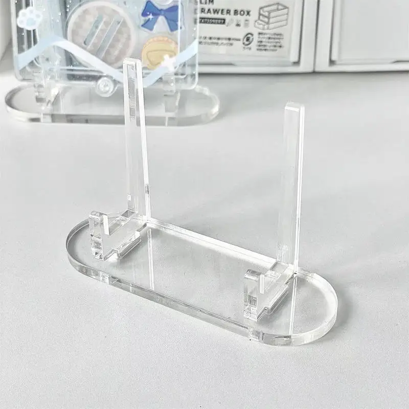 

10Pcs Goods Display Stand Transparent Acrylic Commemorative Coin Holder Desktop Single Badge Peripheral Standing Plate Bracket